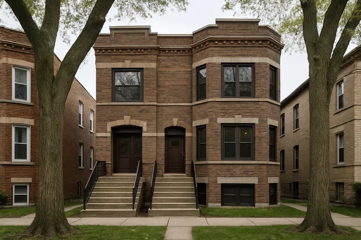 Illustrative Logan Square Chicago pre-war two-flat